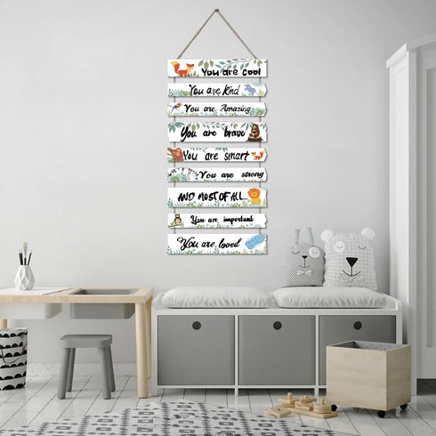 JEVUVU Woodland Nursery Room Decor for Baby Bedroom - Jungle Safari Animal Theme Wall Decor for Toddler Boy or Girl