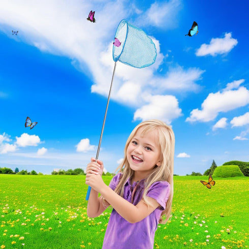 6 Pack Telescopic Insect Catching Nets - Butterfly & Fishing Nets - Nature Exploration Toys for Kids