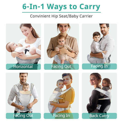 Toddler(25-60 lbs), 6-in-1 Baby Carrier, Newborn to Adjustable Detachable Ergonomic Toddler Carrier, Easy-to-Use, Front