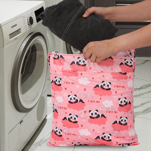 3pcs 2 Cloth Diaper Wet Dry Bags Waterproof Reusable Wet Bag with Zipper Pockets & Handle Washable Laundry Bags