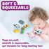 6 Pack Tub Works Vehicles Bath Cars Mold Free Bath Toys, | Sealed, No Hole Bath Toys Design Keeps Moisture Out | Soft
