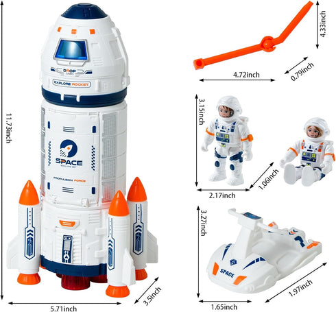 3-5 Wbzle Space Rocket Toys, Rocket Ship with Astronaut Toy for Educational, Concentration, Learning Rocket Fun Space