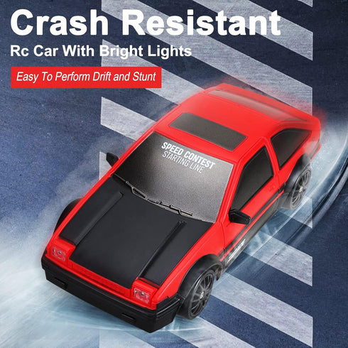 2.4GHz 1:24 4WD Remote Control Car RC Drift Car Scale High Speed RC Cars Vehicle with LED Lights Batteries and Drifting