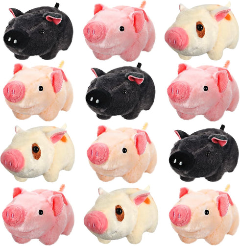 12 Pack Cute 4 Inch Plush Animal Toys, Mini Stuffed Doll Keychain Tote Bag Pendant for Birthday Party DIY Home Decor