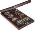 Wooden Mancala Board Game with Magnetic Lock - 48+8 Extra Multi Color Glass Stones, Folding Set for 2 Players, Ages 6+