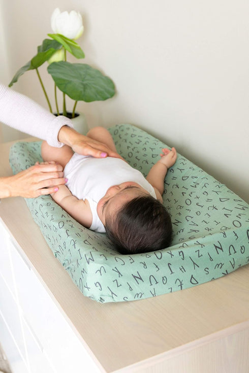 Soft Knit Diaper Changing Pad Cover in Poe by Copper Pearl