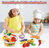 Set Wooden Vegetable Toys for Children,Pretend Play Food for Kid, Magnetic Cutting Kitchen Toy with Picnic Basket,Baby