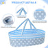 JIZHI 8 Pcs Reborn Baby Doll Accessories with Bassinet for 17-22 Inch Dolls, Realistic Clothes Set
