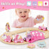 Set Set 2-4, 3 Lehoo Castle Wooden Train for Girls, Unicorn Train for Toddlers Wooden Train Track with Storage Bag