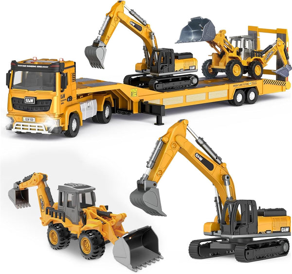 Construction Carrier Trucks Toy Set Alloy Inertia Driving 1:40 & 1:55 Simulation
