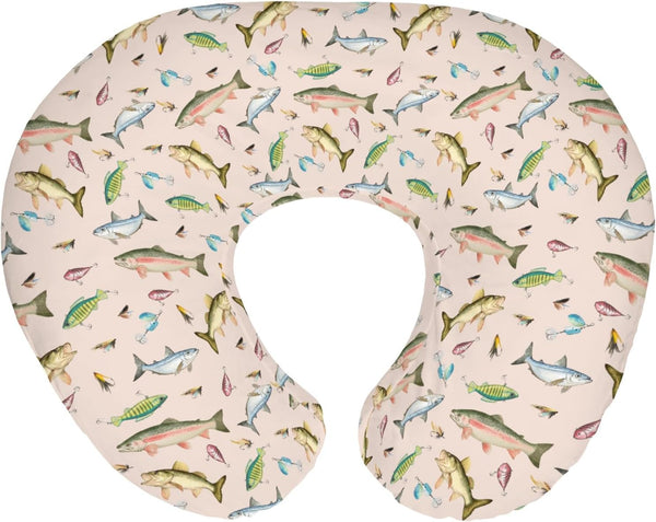 Fishing Baby Nursing Pillow Covers for Boy Girl Freshwater Fishes Lures Nursing