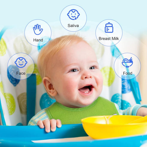 12 Pack Terry Drool Cotton Bibs, Unisex Baby Bibs with Waterproof Fiber Filling for Feeding and Teething