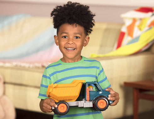 Battat Yellow Dump Truck, Classic Toddler Trucks with Soft Rubber Wheels, Kids Construction Toy for 18 Months +