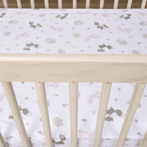 Sammy 2-Pack Set, 28 52 & Lou Girl Forest Microfiber Fitted Crib Sheet Fits Standard Crib Mattress in x in; Fully