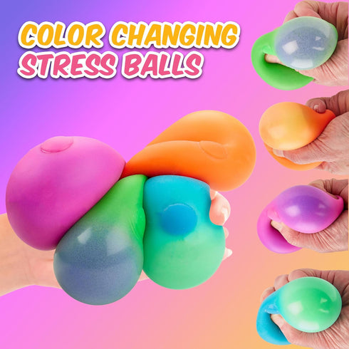 8 Playbees Pull, Stretch & Squeeze Stress Balls Balls Elastic Sensory Balls for Stress & Anxiety Relief Calming Fidgets