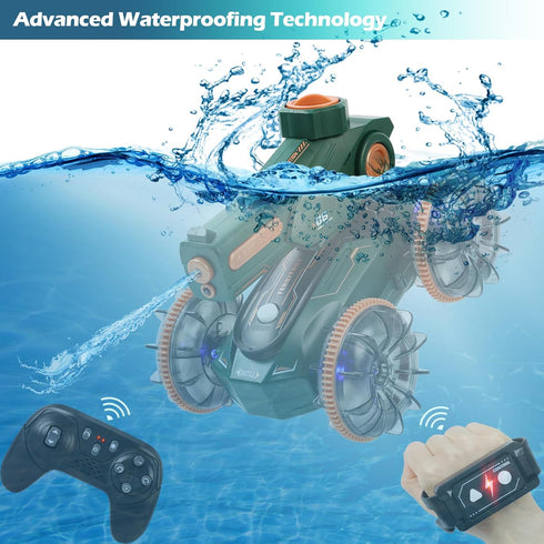 6-12 5-7 8 9 10 11 IQBOX Toys for Kids Remote Control Car Boat Gifts for Boys Year Old Amphibious RC Boats Water Squirt