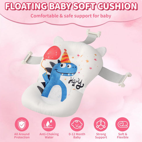 0-36 Baby Bathtub,Collapsible Baby Bath Tub with Thermometer & Soft Floating Cushion,Portable Travel Baby Bathtubs