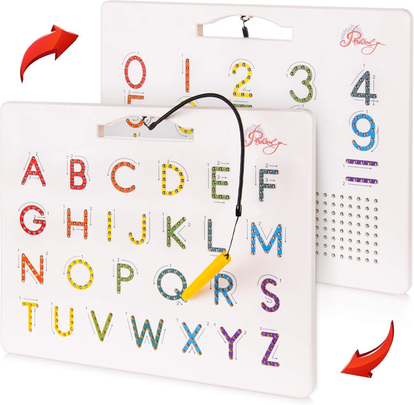 Magnetic Alphabet Tracing Board - double sided letters & numbers Magnetic Tracing