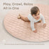 48 inches Comfy Cubs Round Kids Play Mat - Medium Soft Quilted Baby Floor Mat with Non-Slip Bottom - Plush Design