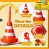 8 Pack 10 oz Set Sawysine Construction Cone Cups with Straws Bulk, Traffic Cones Party Favor Plastic Reusable Kids Race
