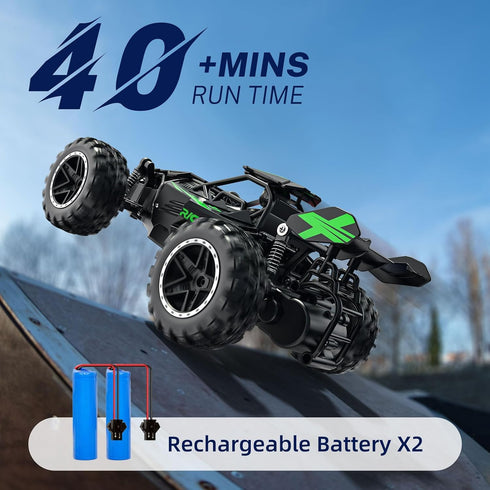 ACAMMZAR 1:18 20KM/H Remote Control Car, High Speed RC Cars for Kids, Monster RC Truck Off Road with Lights Toys