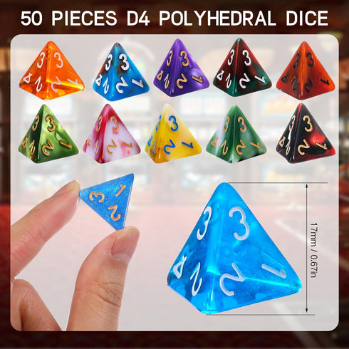 Skylety 50 Pieces Polyhedral Dice Sets with Black Pouch for RPG MTG Tabletop Role Playing Games