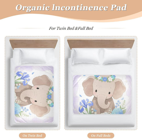 siphylline 52" 34" Cute Cartoon Elephant Purple Extra Large Resuable Changing Pad Covers Waterproof Washable Potty