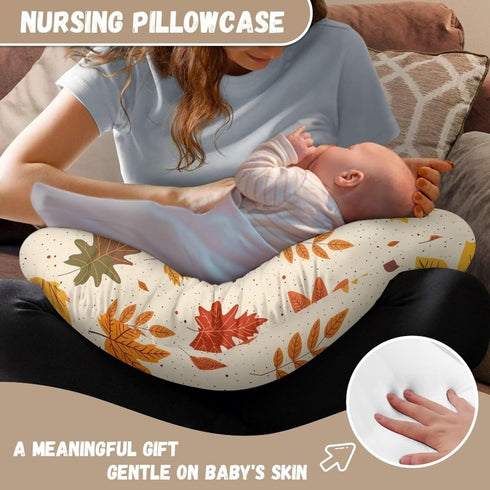 Goronwyfloyd Fall Leaves Breastfeeding Pillow Cover Baby Breastfeeding Slipcover Infant Newborn Nursery Bottle