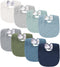 Konssy 8 Pack Muslin Baby Bibs, Cotton Bandana Drool Bibs for Unisex Boys Girls, 8 Solid Colors Set