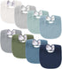Konssy 8 Pack Muslin Baby Bibs, Cotton Bandana Drool Bibs for Unisex Boys Girls, 8 Solid Colors Set