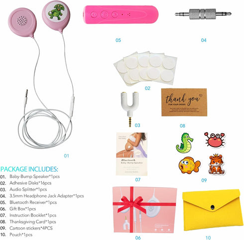 Wireless Bluetooth Pregnancy Headphones for Belly Gifts for Pregnant Women | Jellyfish Baby Bump Headphones | Smart