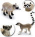 Gemini&Genius Raccoon Lemur Wild Animal Action Figure Toy Set - Realistic Zoo Animal Figurines for Kids