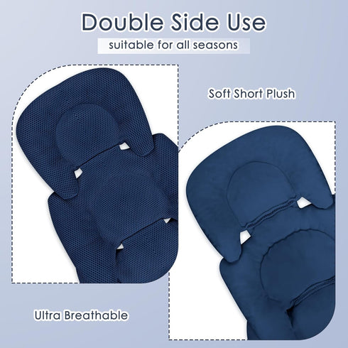 Summer Infant Car Seat Insert for Newborn Girls Boys, Mesh Baby Carseat Inserts with Strap Pads, Soft Reversible Baby