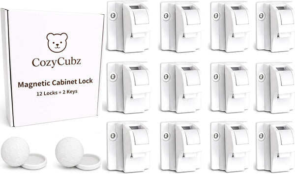 Generic CozyCubz Magnetic Cabinet Locks - 12 Locks & 2 Keys Baby Proofing