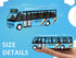 City Bus Toys Cars, Die-Cast Metal Airport Cars for Boys 3-8 Years Old, Pull Back Blue Play Vehicle with Sound