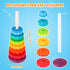 Spinning Stacking Toy for Kids, Premium Dual-Color Rainbow Tower Spinning Wheels, BPA-Free ABS Plastic, Fun Learning