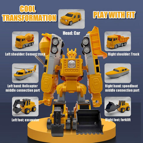 Sprstar 3-5 4-8 Series-35 Magnetic Transform Engineering Car Assembled Toys,Toy Construction Vehicles with Storage