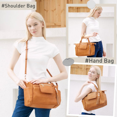 12 Strap,2 Omanmoli Small Diaper Bag,Mini Diaper Bag Tote, Leather Crossbody Diaper Clutch With Pocekts Diaper Purses