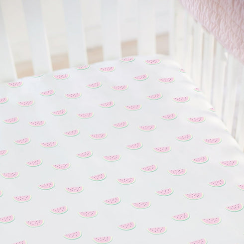 Organic Cotton Watermelon Fitted Crib Sheet - Luxuriously Soft
