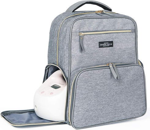 MOMIGO Breast Pump Backpack Diaper Bag - Multi-Function Mommy Outdoor Working Backpack
