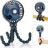 snawowo Mini Handheld Personal Portable Fan, USB or Battery Powered, Flexible Tripod Clip for Camping Traveling