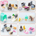 Pet Pretend Play Toys - 48Pcs Cat Figures for Kids, Realistic Cat Care Center with Accessories Toy Sets