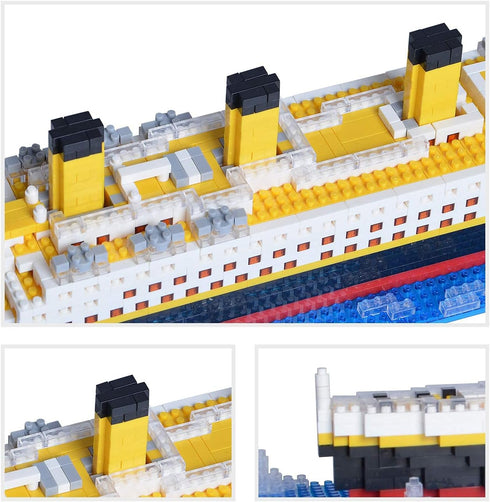 Titanic Model Micro Building Blocks Set, 1860 PCS Mini Building Blocks, Gifts for Adults
