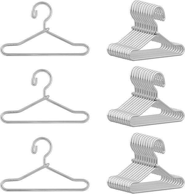 EXCEART 20 Pcs Metal Doll Clothes Hanger, Doll Outfit Hanger Accessories for Wardrobe Doll Clothes Gown Dress Outfit