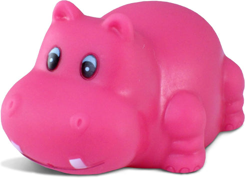 DolliBu Hippo Bath Buddy Squirter - Floating Pink Hippo Rubber Bath Toy,
