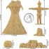 BMC Classic Marx Fall Harvest Crops - 21pc Plastic Corn Hay & Pumpkin Playset