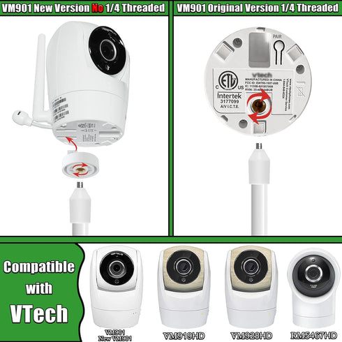 Haloera VM901, VM901, VM928HD, VM919HD, VM5463 31.5 Upgraded Stronger Baby Monitor Mount for VTech New Cameras
