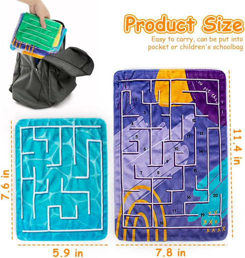 Inbeby 5 Supplies,2 Pcs Marble Maze Mat Sensory Fidget Stress Relief Toys,Sensory Mat Anxiety Calming Toys,Tactile
