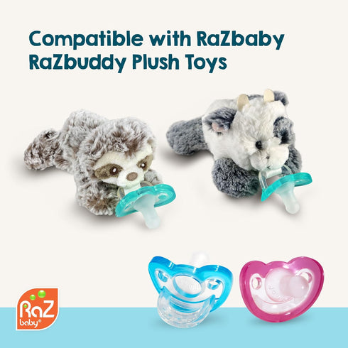 100% 0-3 10 Pack RaZbaby Jollypop Pacifier for Newborns & Up, USA Made, Natural Shaped Orthodontic Binky, Lovingly
