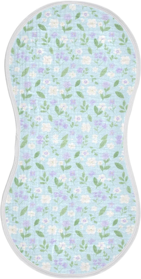 decor gift Cotton Large Burp Cloths for Baby Breathable Cute Cartoon Purple White Flowers